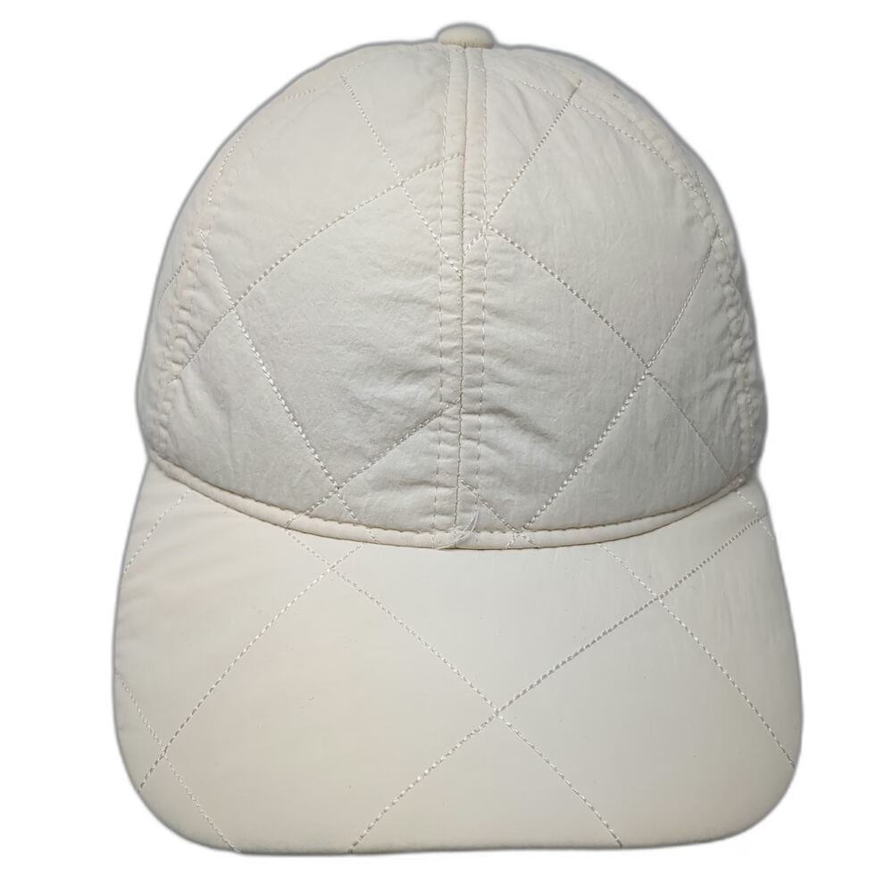 All In Motion Baseball Cap Beige One Size Quilted Diamond Nylon Bungee Cord Hat